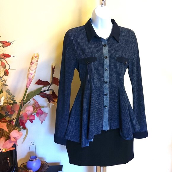 NWT MCPLANET Women's Button-Down Shirts Long Sleeve Collared Blouse Shirt Top 38 - Picture 2 of 9